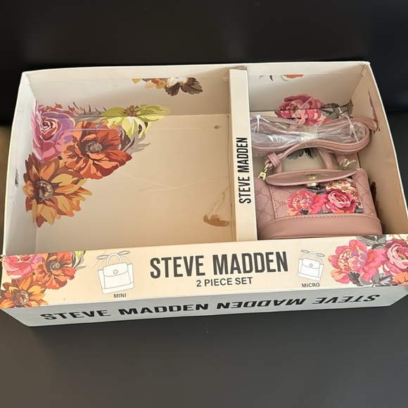 🆕 STEVE MADDEN Micro Flower Floral Top Handle Crossbody Purse Bag BLUSH PINK - Picture 2 of 11